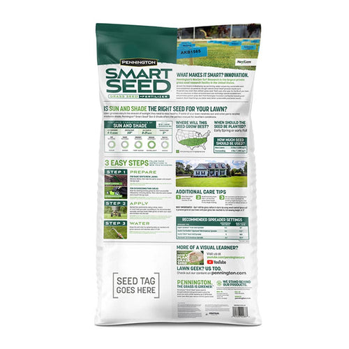 Pennington Smart Seed Southern Sun And Shade Grass Seed And Fertilizer Mix