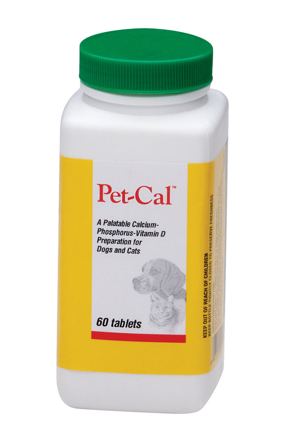 PFIZER PET CAL® PALATABLE CALCIUM, PHOSPHORUS, VITAMIN D FOR DOGS AND CATS (60 Count)