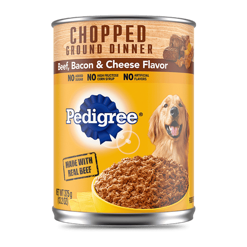 PEDIGREE® Wet Dog Food Chopped Ground Dinner with Beef, Bacon & Cheese Flavor 13.2 Oz (13.2 Oz)